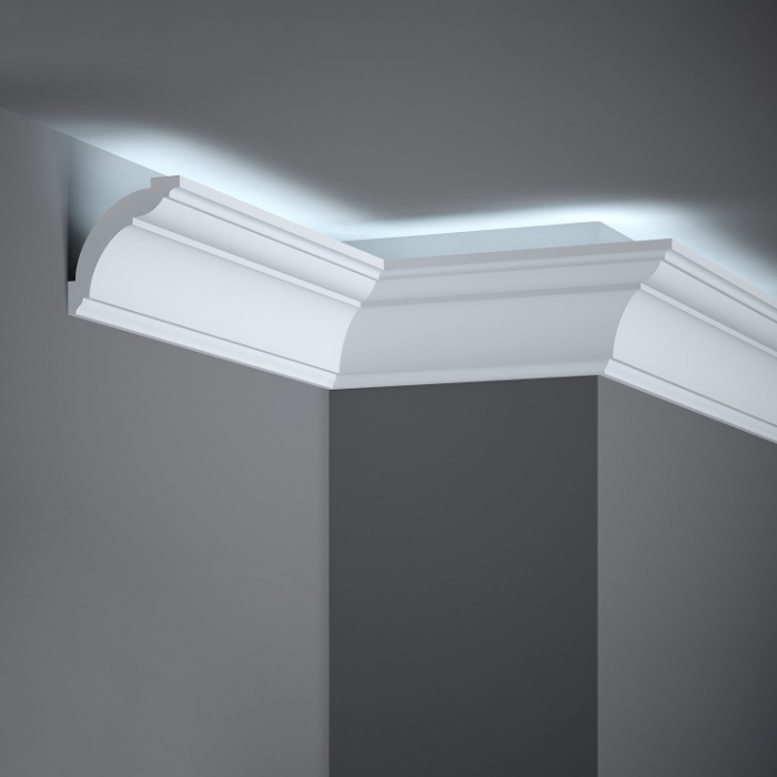 Profil de corniche lumineuse décorative 118cm pour un éclairage LED  indirect