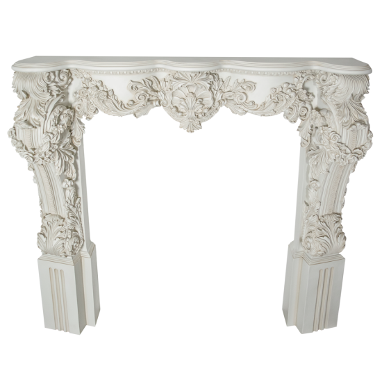 Dekorie67 Console De Cheminée Cheminée Décorative Manteau De Cheminee En Bois Blanc Antique Pret A Lemploi